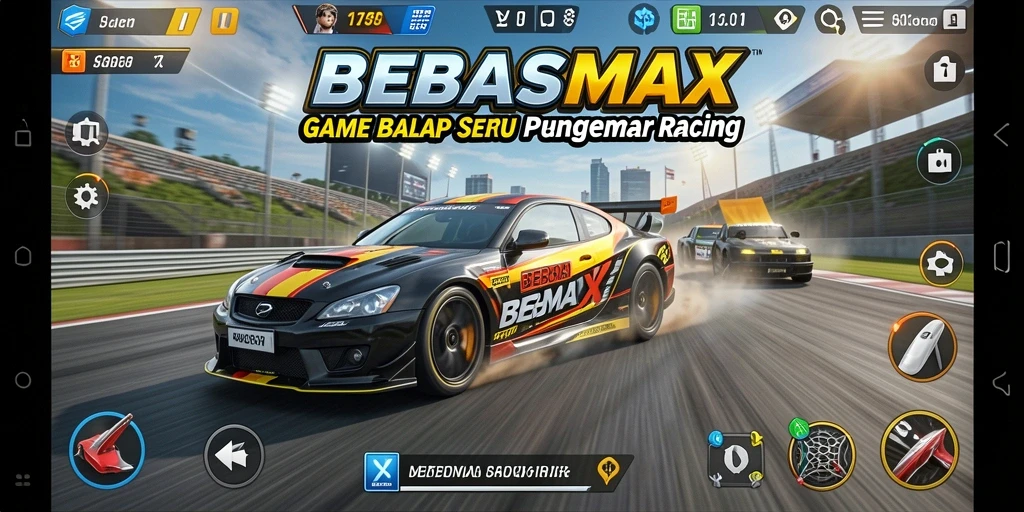 Tampilan gameplay seru dari game balap BEBASMAX.