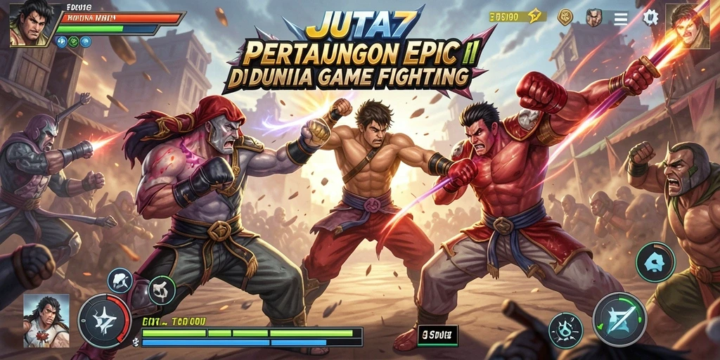 Gameplay seru JUTA7 dengan pertarungan intens.