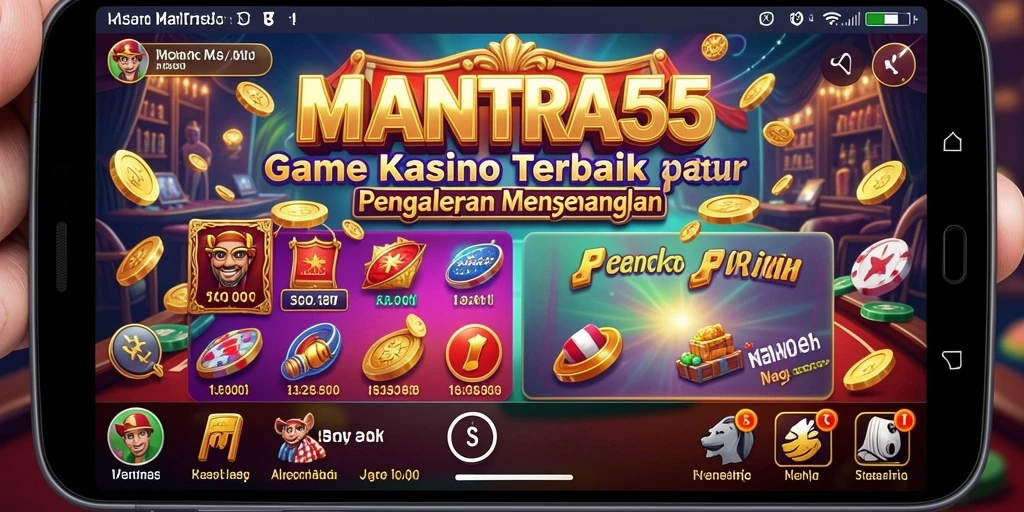 Screenshot gameplay MANTRA55 yang menampilkan keseruan permainan kasino.