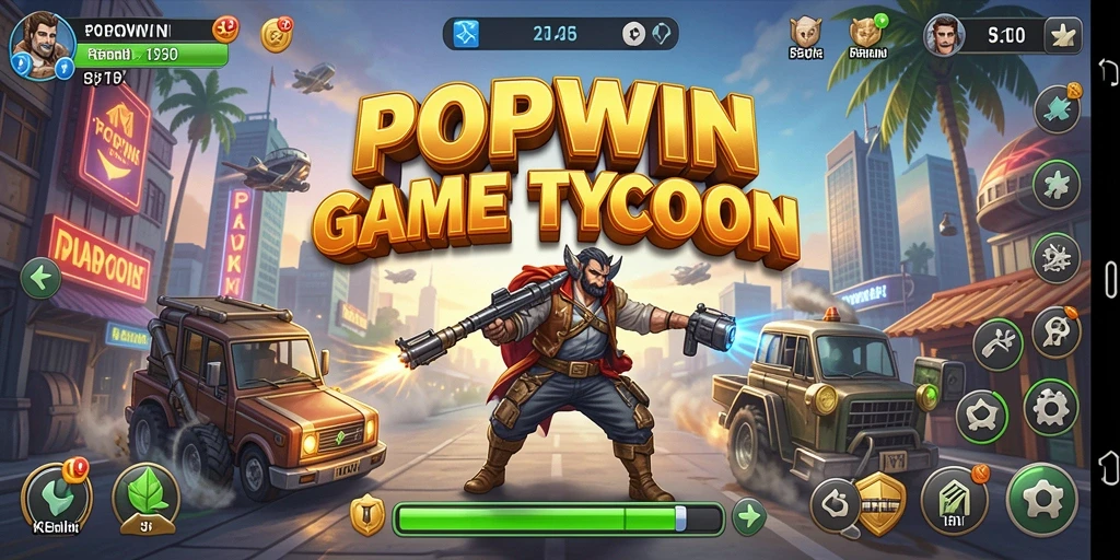 Screenshot POPWIN menunjukkan serunya gameplay Tycoon yang mengasyikkan.