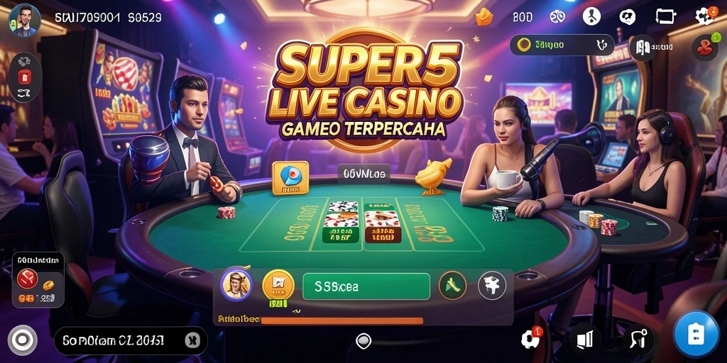 Tampilan gameplay Live Casino SUPER5 yang menarik dan interaktif.